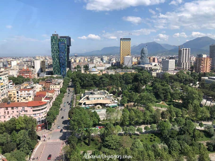 aerial view of Tirana