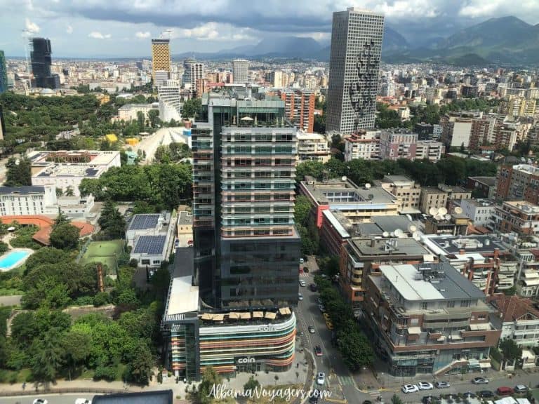 aerial view of Tirana